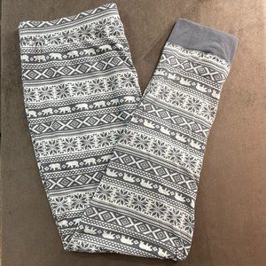 Cynthia Rowley Large Fair Isle Grey & White Christmas Pajama Pants (SKU:15W)